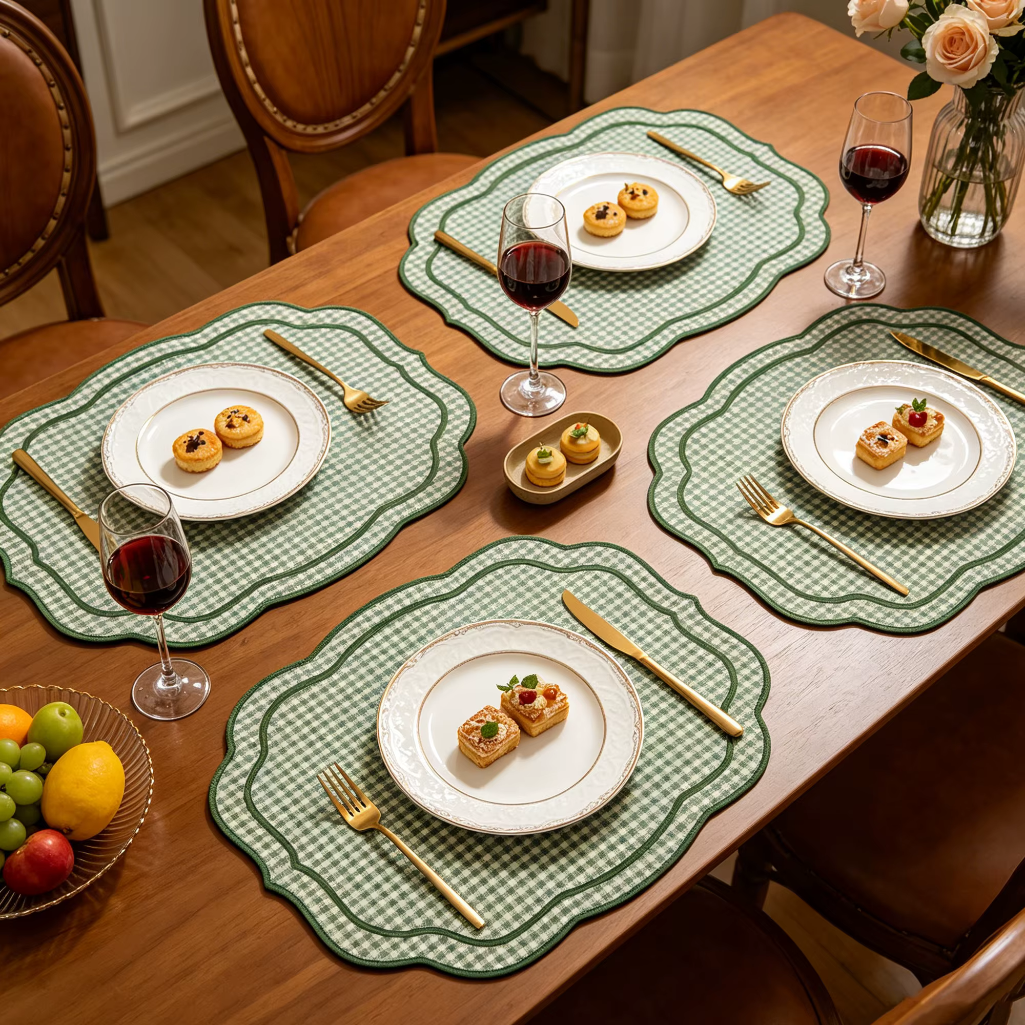 Ensemble de 4 sets de table en gingham
