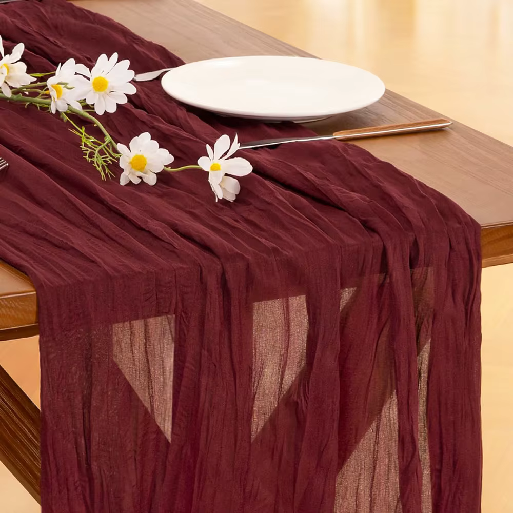 Chemin de Table en gaze transparente style Boho