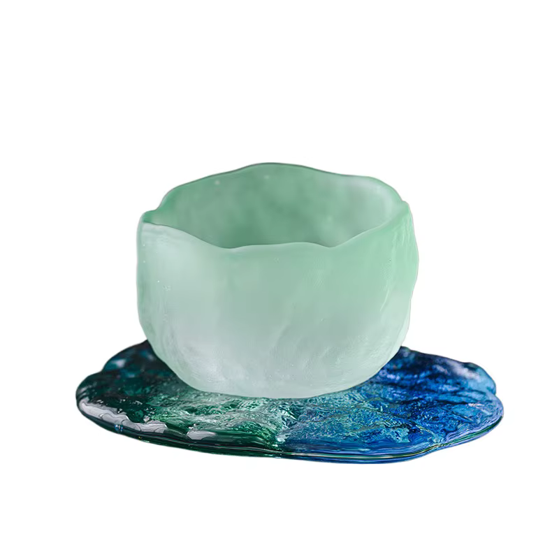Glacier de style japonais bleu-vert marée nationale vent petite tasse à thé