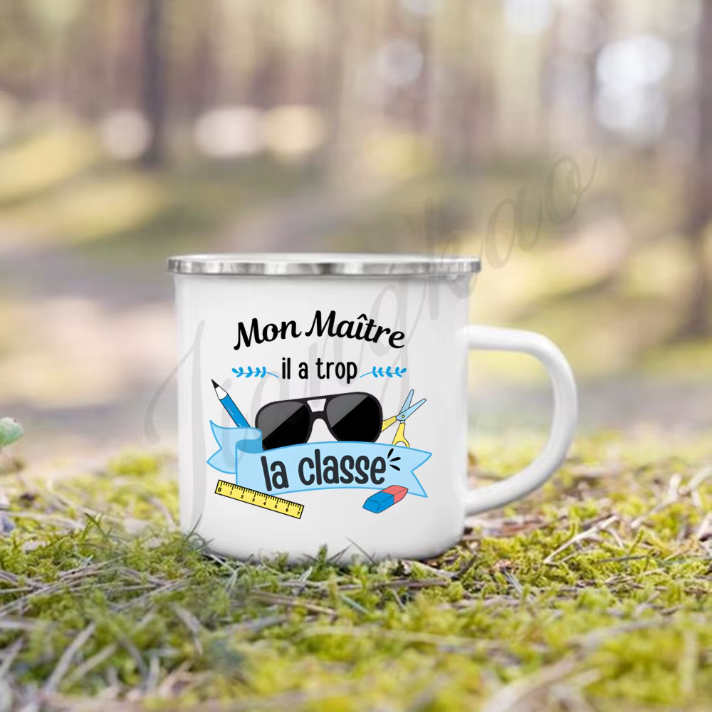 Mistresse Maitre sur les vacances imprimé tasse à café en émail boissons