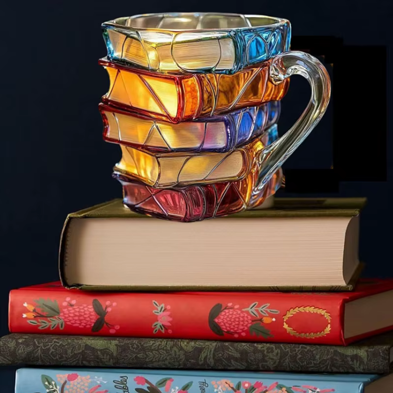 Livre peint artistique - Tasse en forme | Décor unique de tasse à café