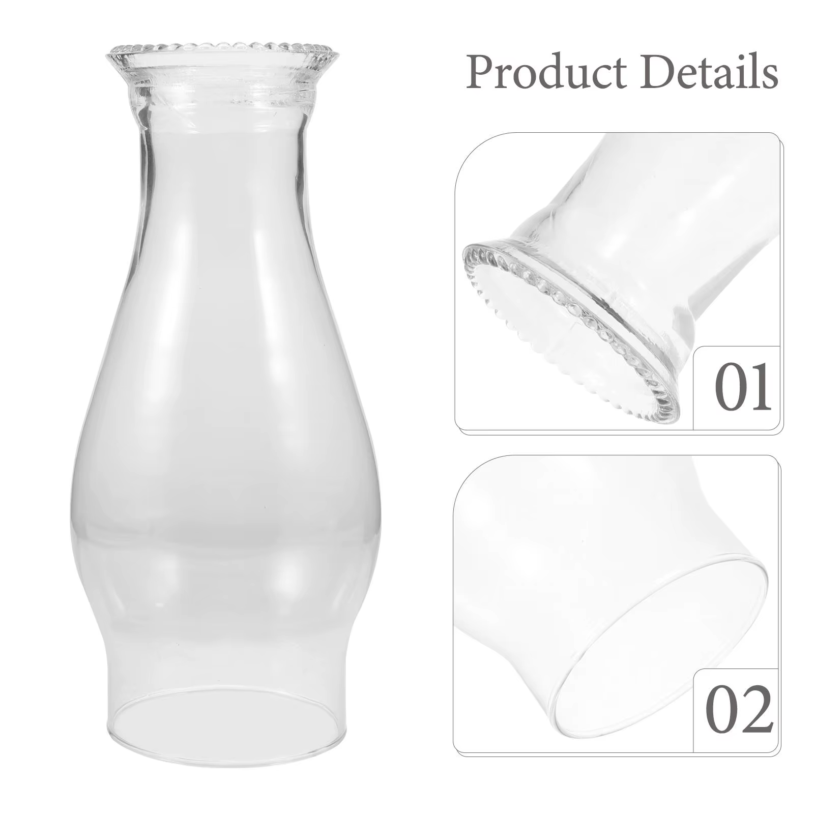 Abat-jour en verre pour l'extérieur, couverture de lampe de Table, remplacement de cheminée ouragan, lanterne à huile au kérosène givrée