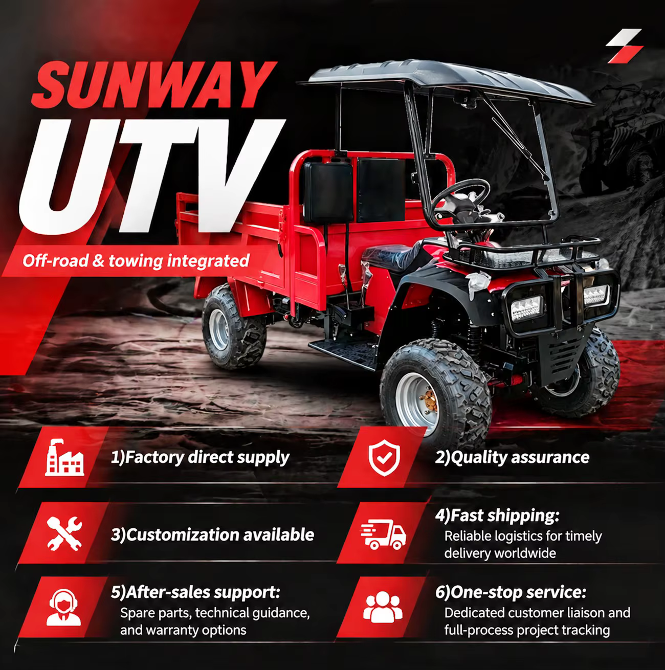 Véhicule utilitaire agricole 4x4 avancé de 400 cm³ avec remorque pour adultes, idéal pour le transport agricole et les services sur le terrain