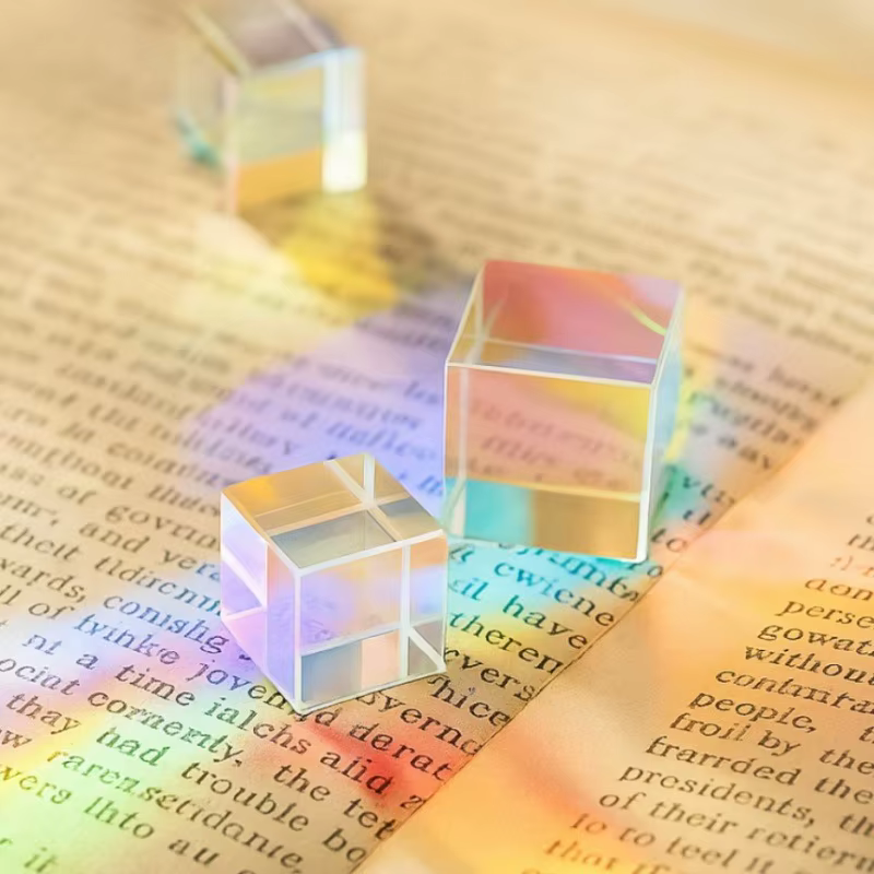 Prisme dichroïque en forme de Cube de verre, prismes x-cube pour séparation de faisceau photographique, accessoires de photographie, Micro cadeaux de paysage, lumière mignonne