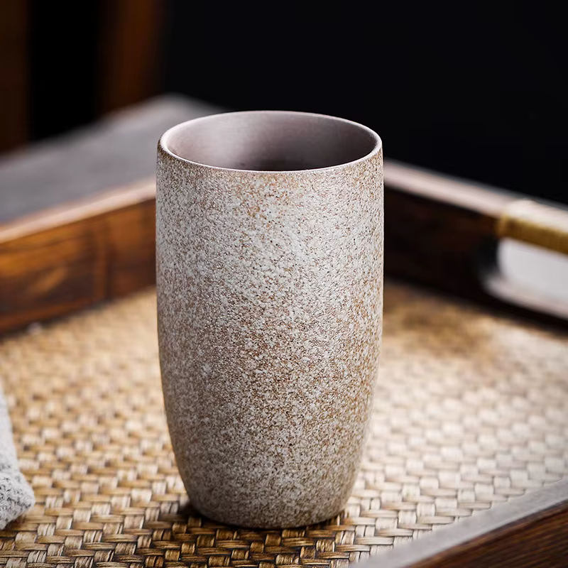 Tasses à café rétro en céramique brute