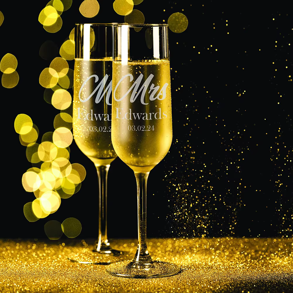 Ensemble de 2 verres à griller de mariage personnalisés