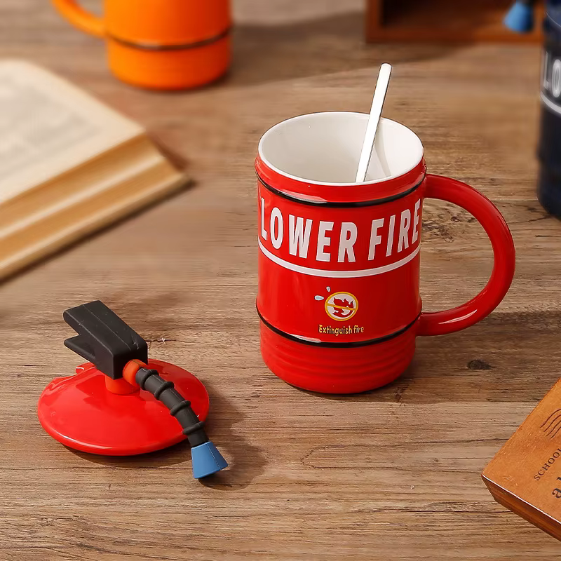 Mug à café créatif en céramique avec couvercle