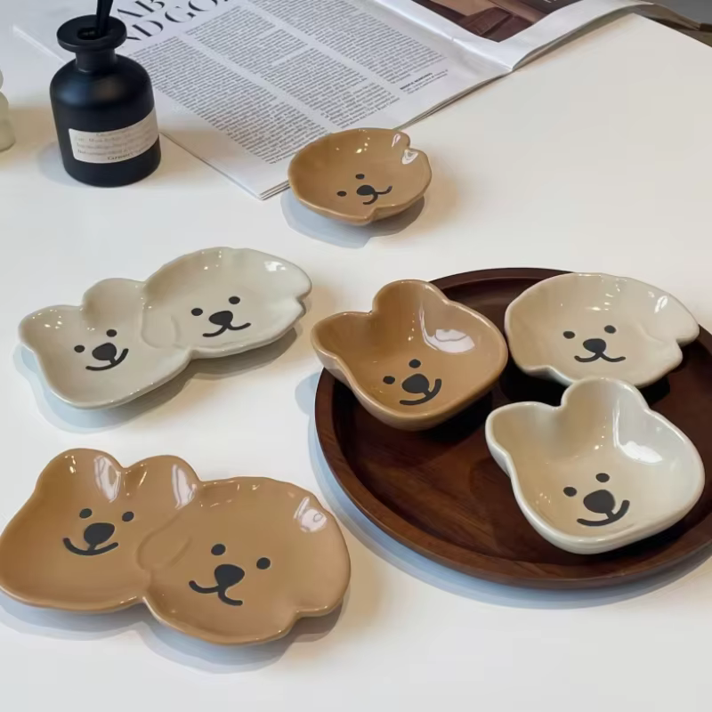 Assiette d'assaisonnement en céramique de dessin animé mignon