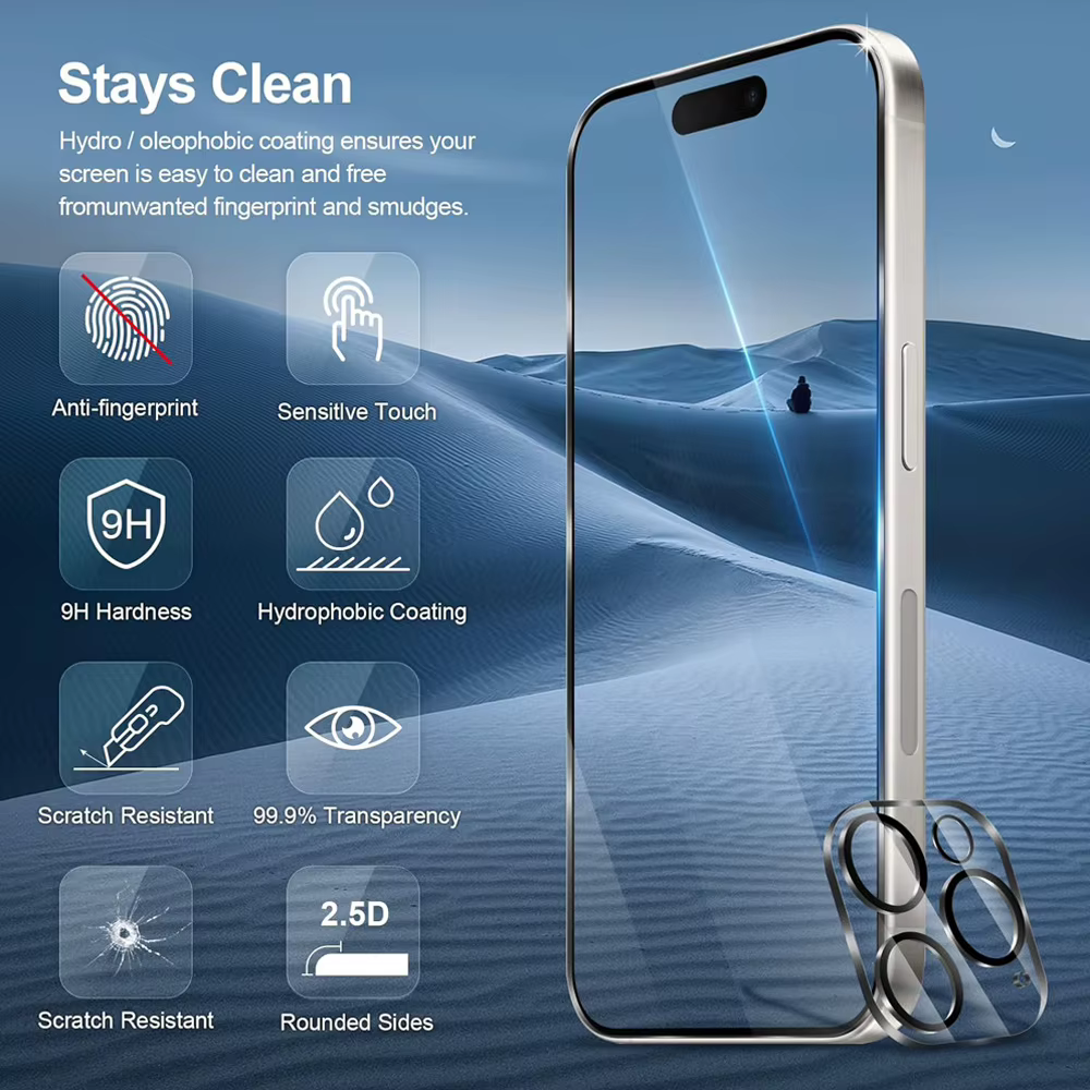 1~4Pcs HD Protecteur d'écran pour iPhone 18 17 16 15 14 Pro Max en verre trempé pour iPhone 11 12 13 Mini Film pour iPhone 17 16 Pro Glass