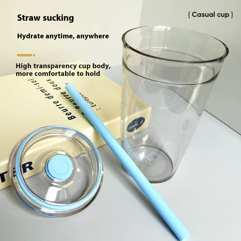 Tasse d'été en plastique avec paille de thé au lait de grande valeur de 450ML