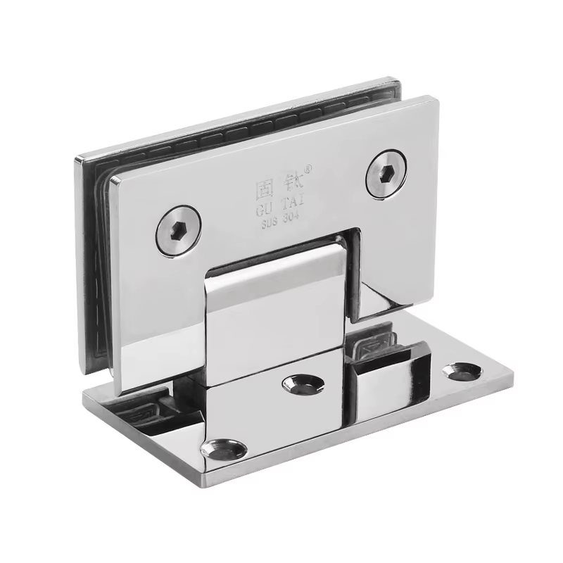 Clip de fixation pour porte de douche en verre, acier inoxydable 304, fixation murale, charnière de porte chromée (ouverture à 90 degrés)