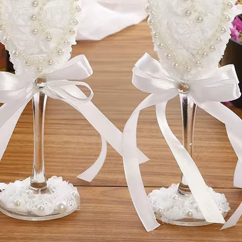 Verres à vin de mariage