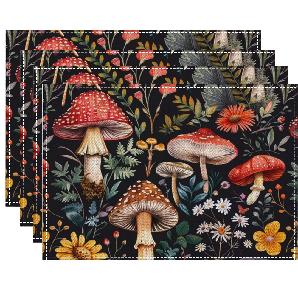 Ensemble de sets de table en forme de champignons