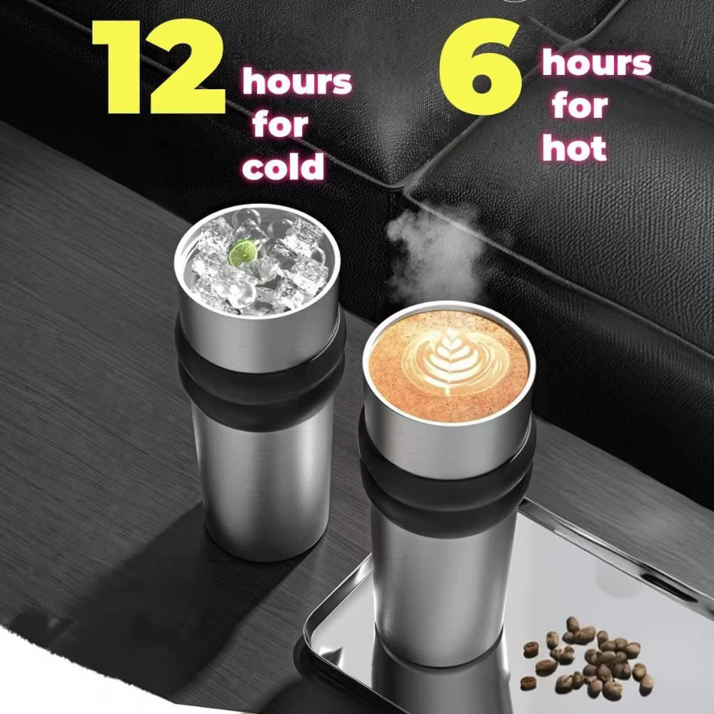 Thermos de voyage 700 ml/23 oz avec paille et couvercle anti-fuite