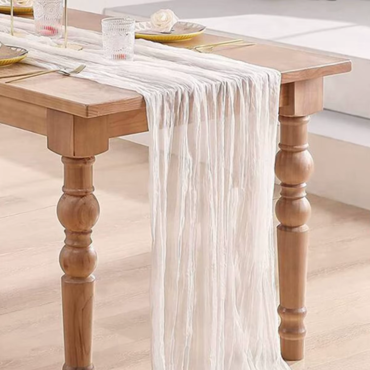 Chemin de Table en gaze semi-transparente