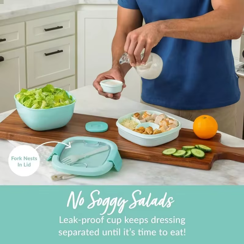 Conteneur à salade tout-en-un - Grand saladier