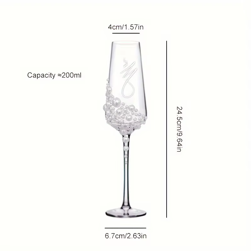 Verres à Champagne élégants en cristal perlé