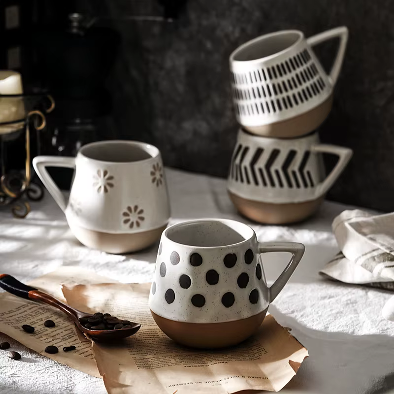 Tasse en céramique créative peinte à la main