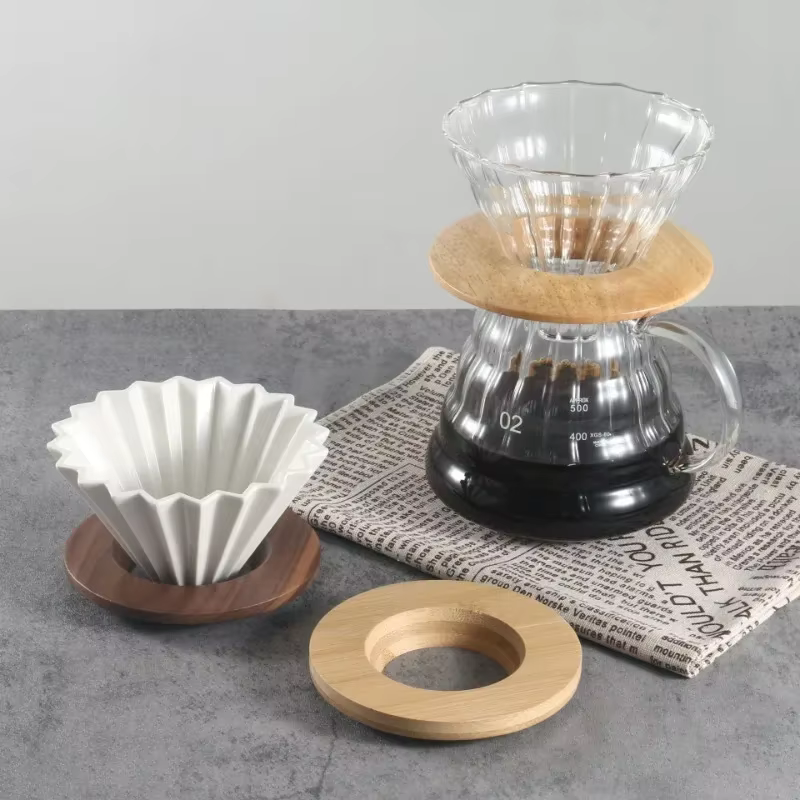 Support de filtre à café en bois durable pour Origami