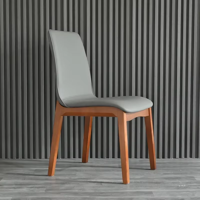 Chaise d'ordinateur ergonomique moderne avec cadre en bois massif, coussin à bloc souple, éponge de jeu élevée, meubles de salle à manger et de maison