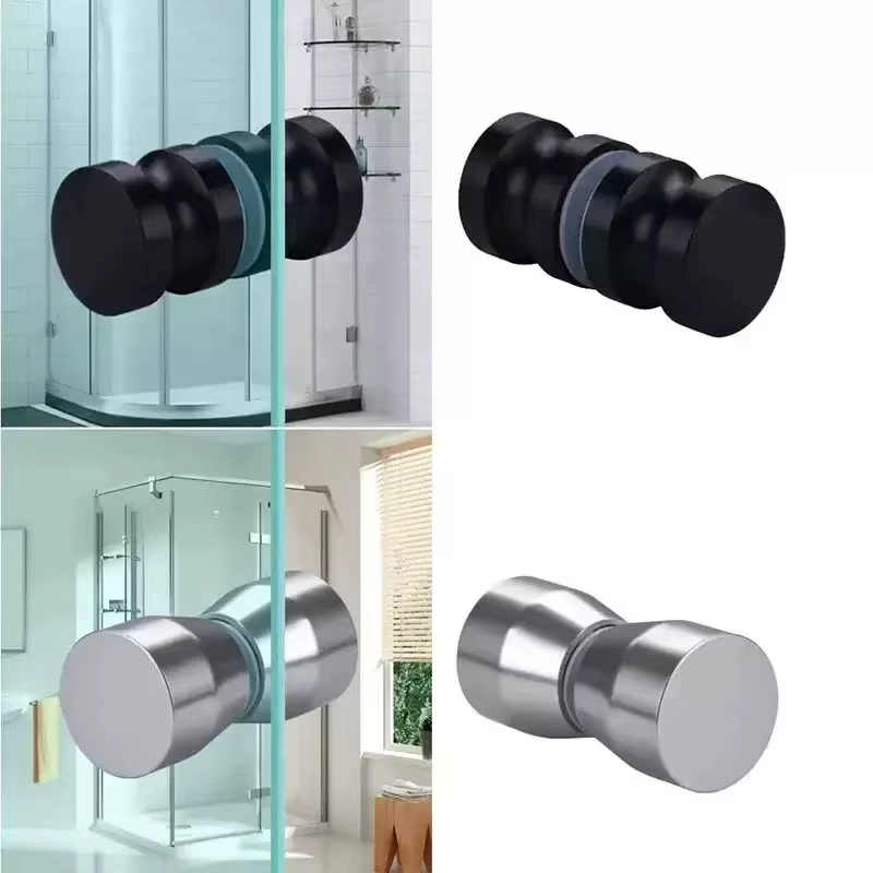 Poignée élégante pour porte de douche en verre, bouton pour portes de douche coulissantes, pièces de rechange de quincaillerie à double extrémité pour portes de salle de bain en verre