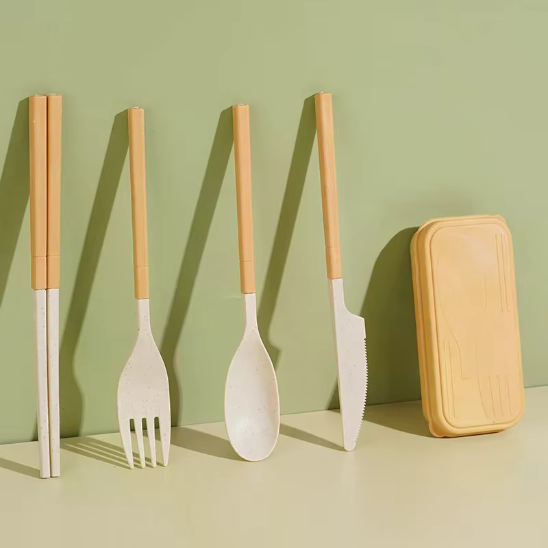 Ensemble de couverts en paille de blé de Style japonais