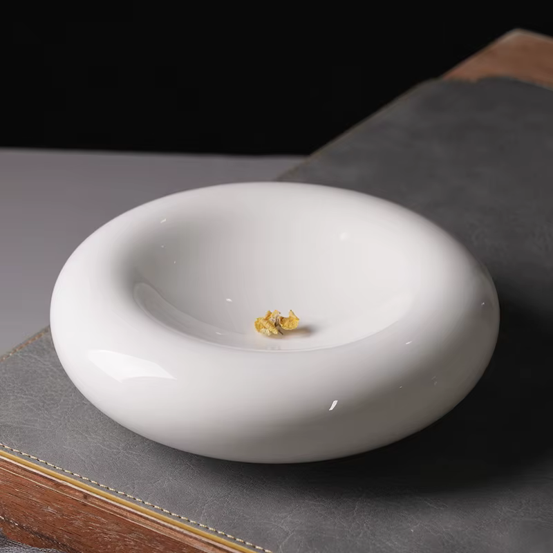 Assiette circulaire créative en céramique avec isolation Double couche