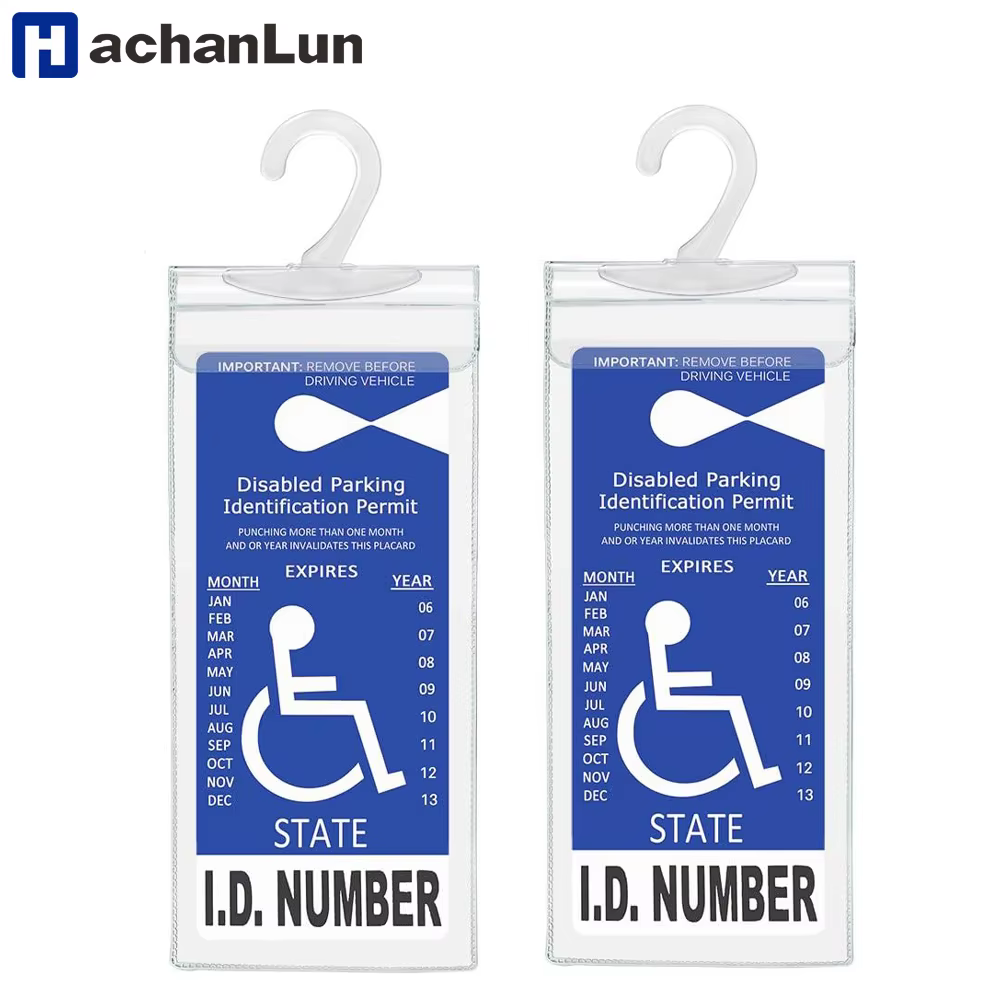Porte-plaque de stationnement Hilo Handicap, housse de protection ultra transparente pour personnes handicapées avec grand cintre par Tbuymax (lot de 2)