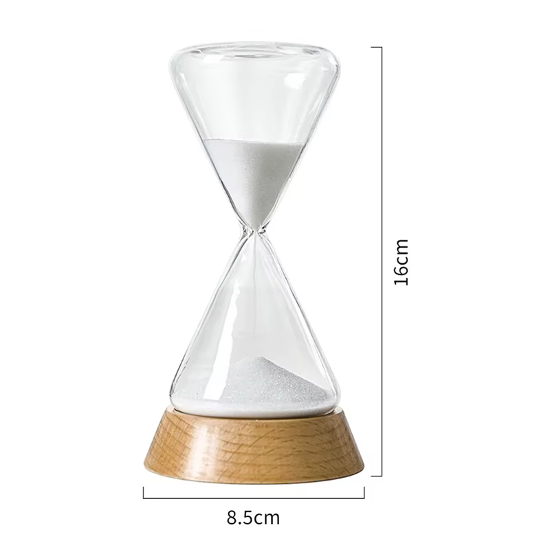 Sablier nordique en verre avec Base en bois