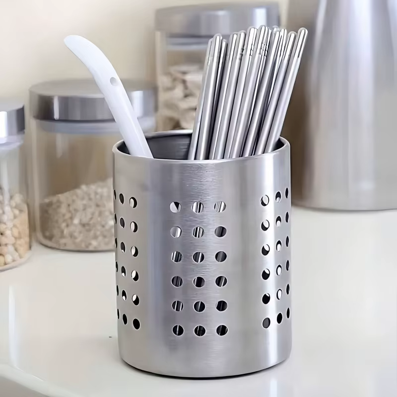 Boîte de rangement pour baguettes et couverts en acier inoxydable