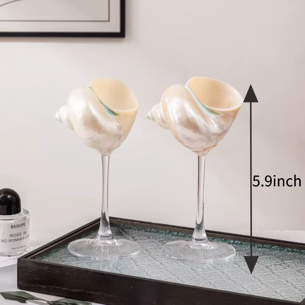 Verres à vin en coquillage 2 pièces