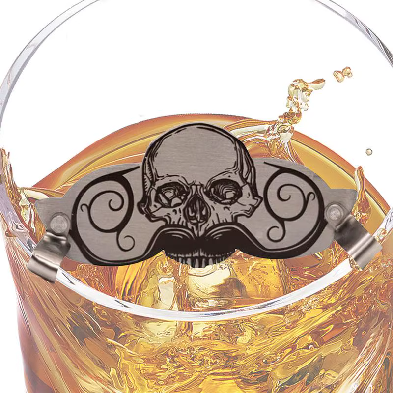 Protège-moustache en acier inoxydable pour tasse