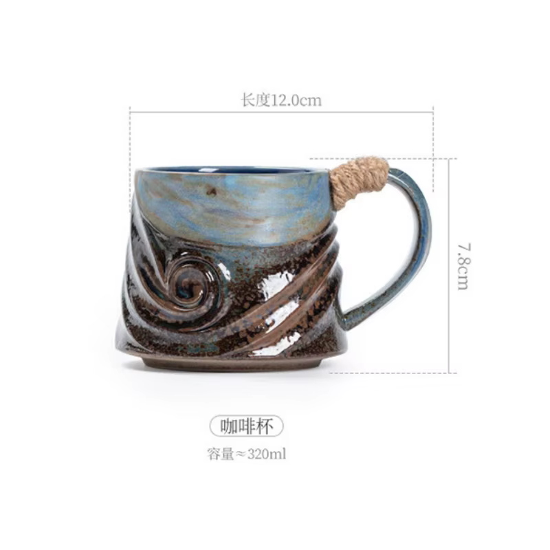 Tasse en céramique de ULde chanvre en spirale créative