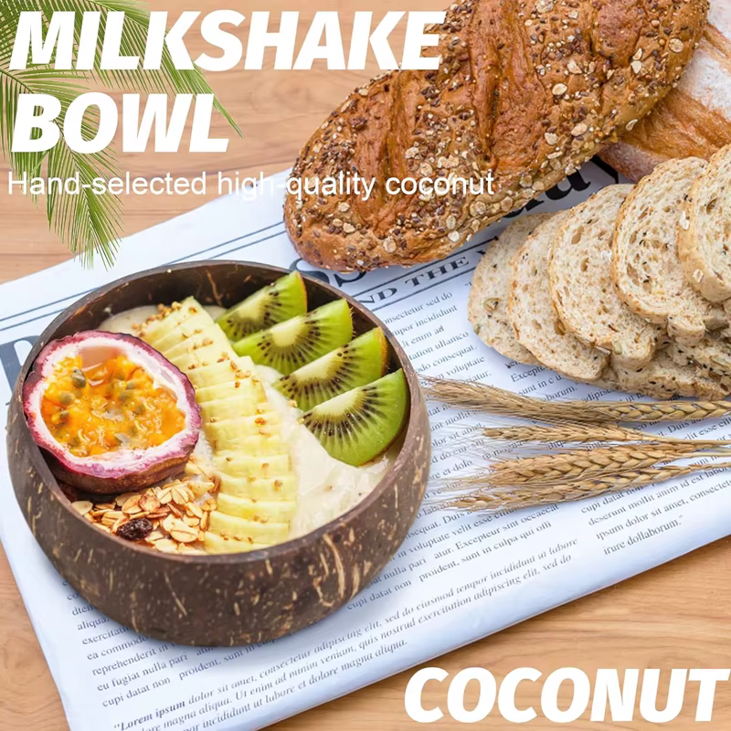 Ensemble de bols à noix de coco naturel