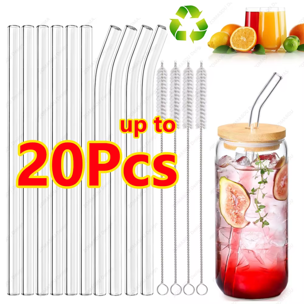 Pailles en verre écologiques réutilisables