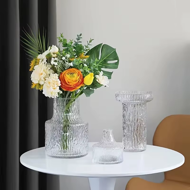 Vase en verre texturé de Style rétro nordique