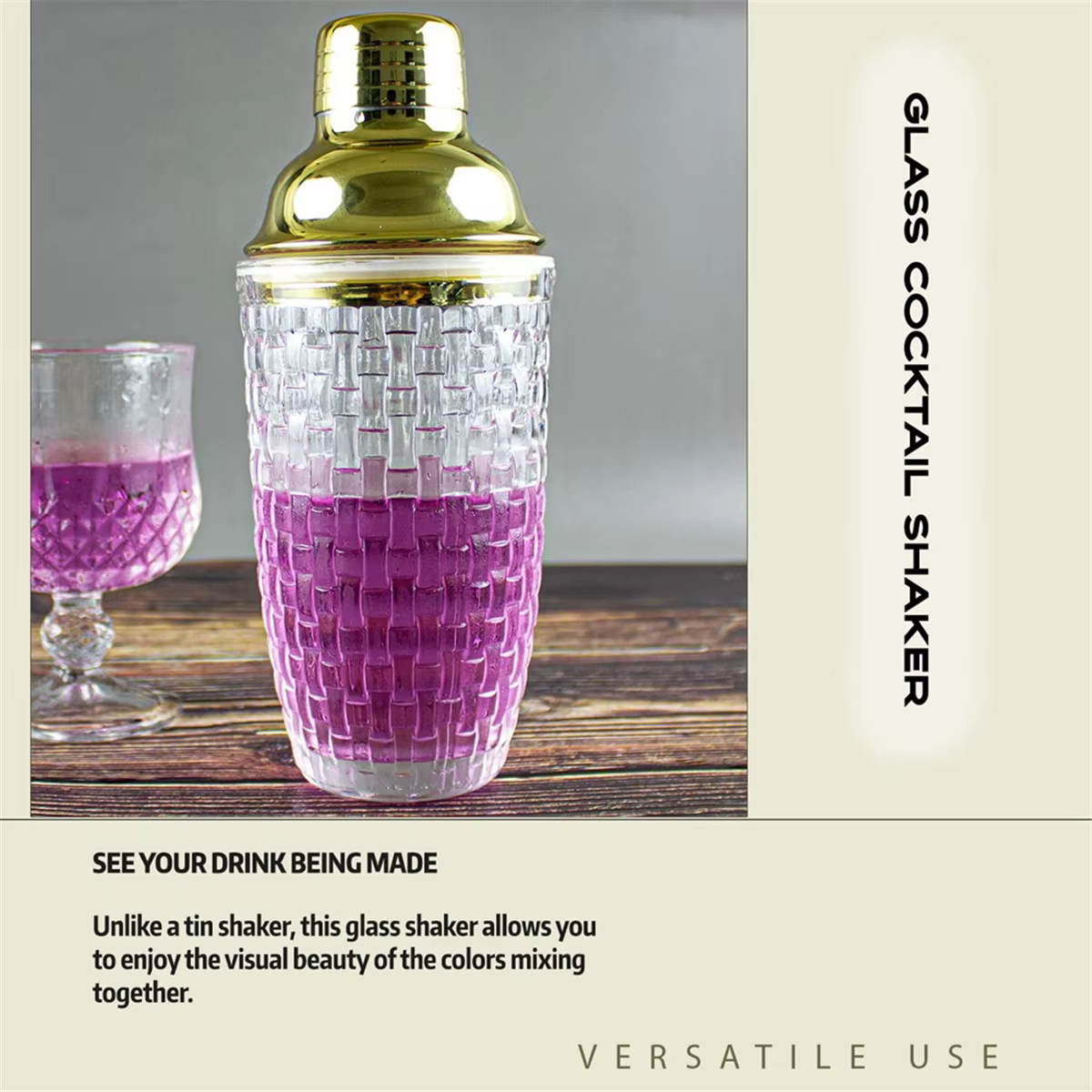 Shaker à Cocktail en Verre localité de 13Oz, Ensemble pour Cocktails