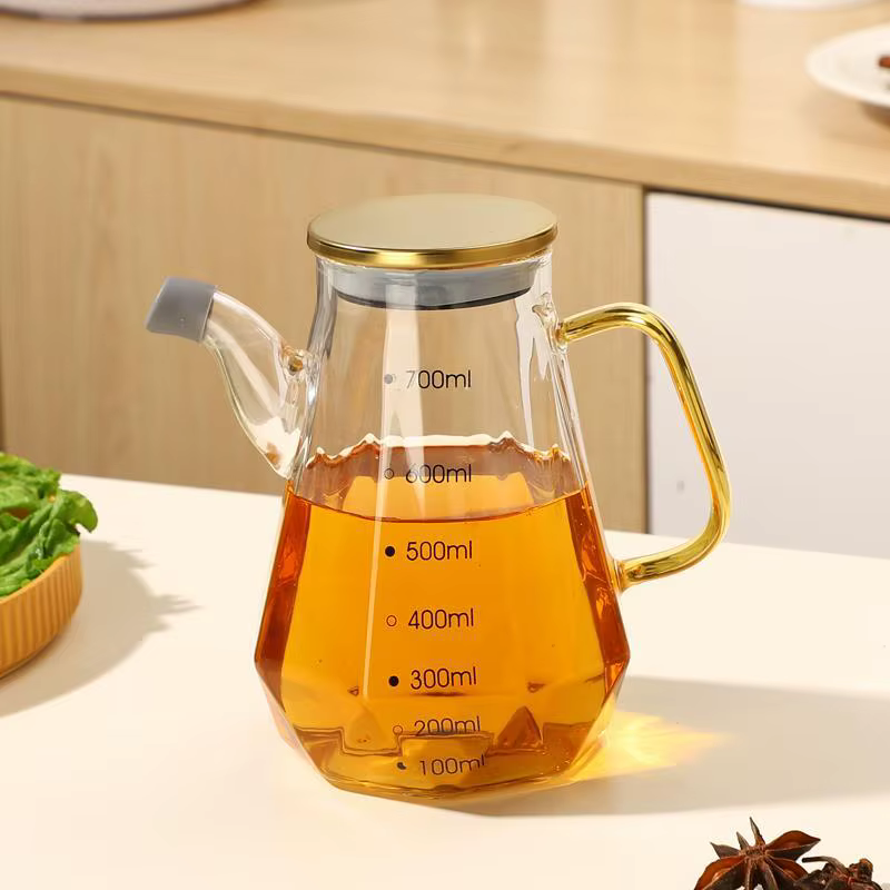 Bouteille d'huile en verre transparent de 500/700/900ml