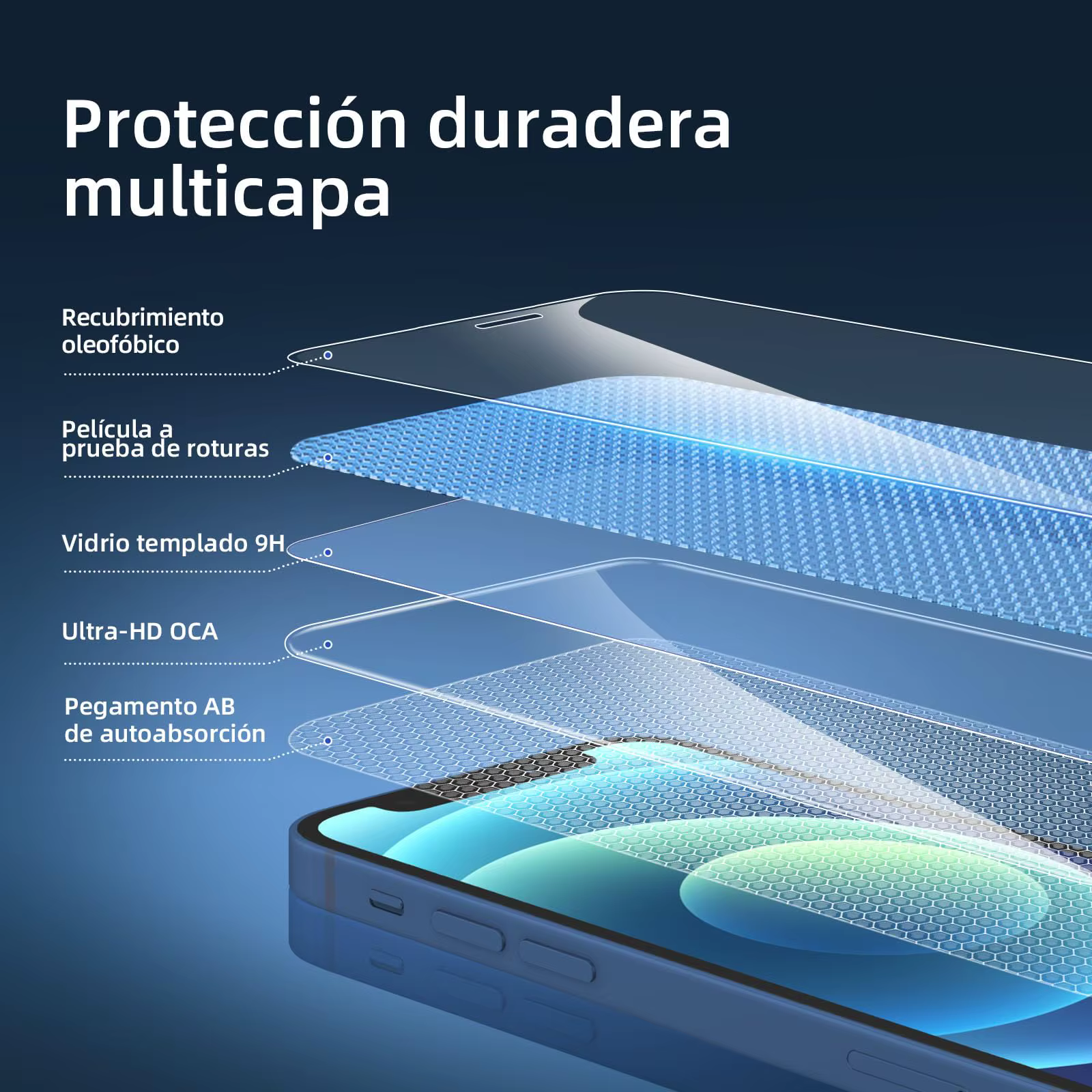 Protecteur d'écran pour iPhone 12 Mini, verre trempé HD Crystal 9H, anti-rayures, compatible avec la coque, 5.4 pouces