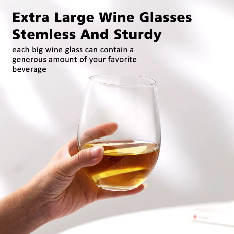 Ensemble de Verres à Vin Rouge Sans Pied en Clip de 18.6oz
