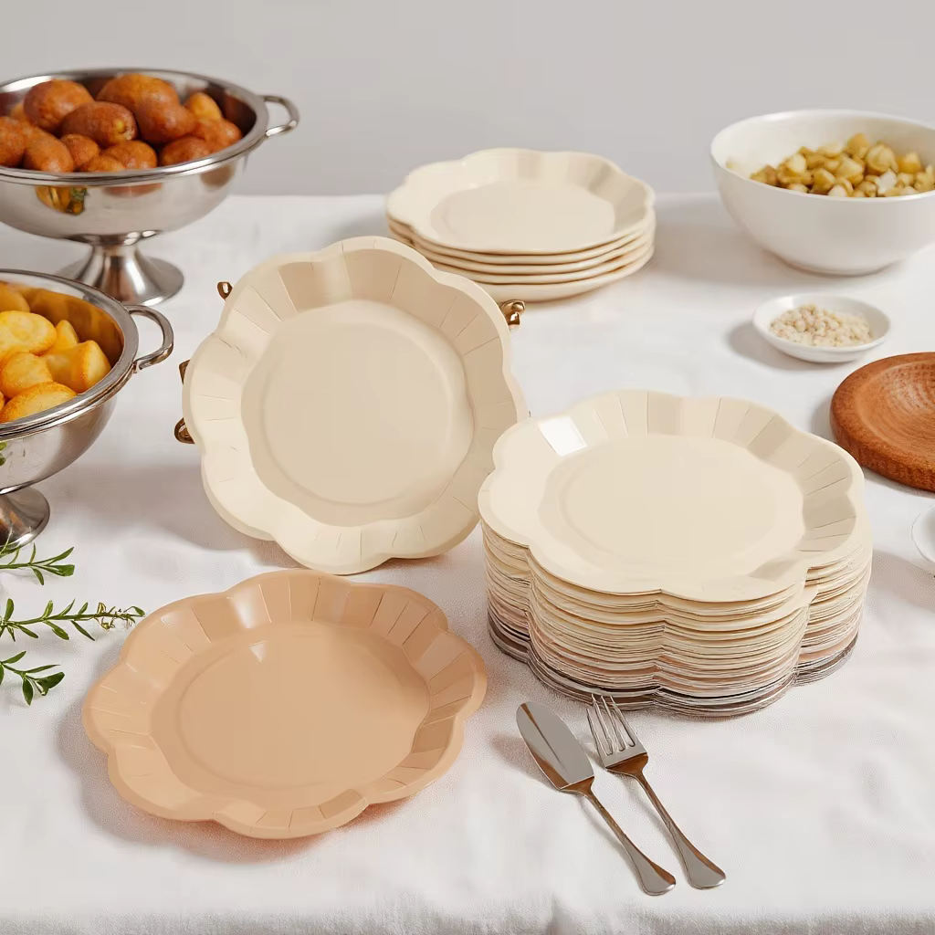 Assiette de dîner dégradée marron