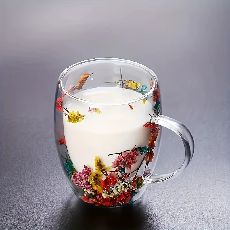 Tasses à café en verre transparent à double paroi