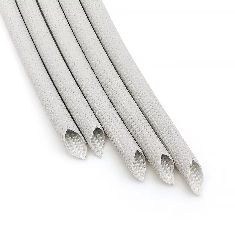 Gaine en fibre de verre haute température, 5 mètres, 800 degrés C, ID 4mm, Tube en Fiber de verre chimique, manchon tressé d'isolation gris