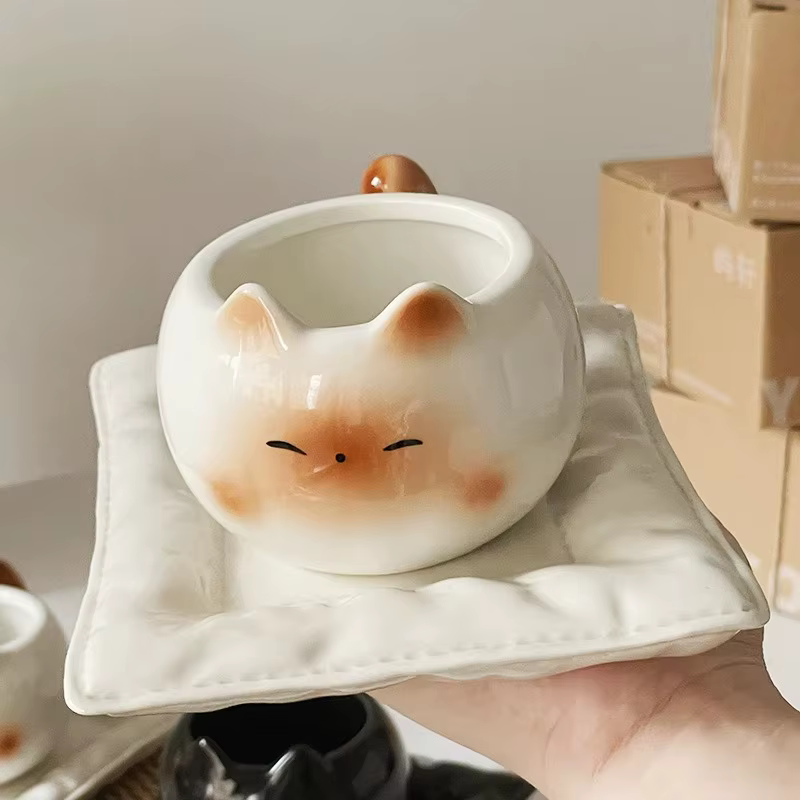 Tasse à café chat siamois de dessin animé