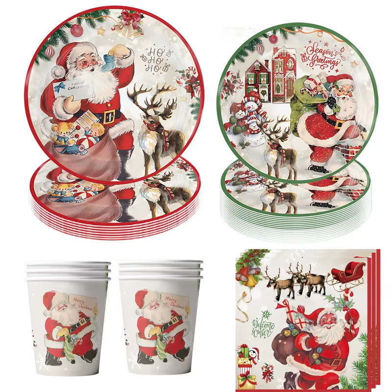 Vaisselle jetable de noël