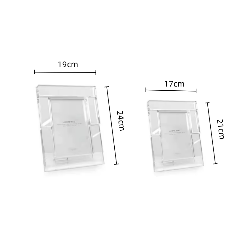 Cadre photo en cristal transparent, cube en verre, support de rangement pour photos, décorations de bureau, ornements décoratifs pour la maison