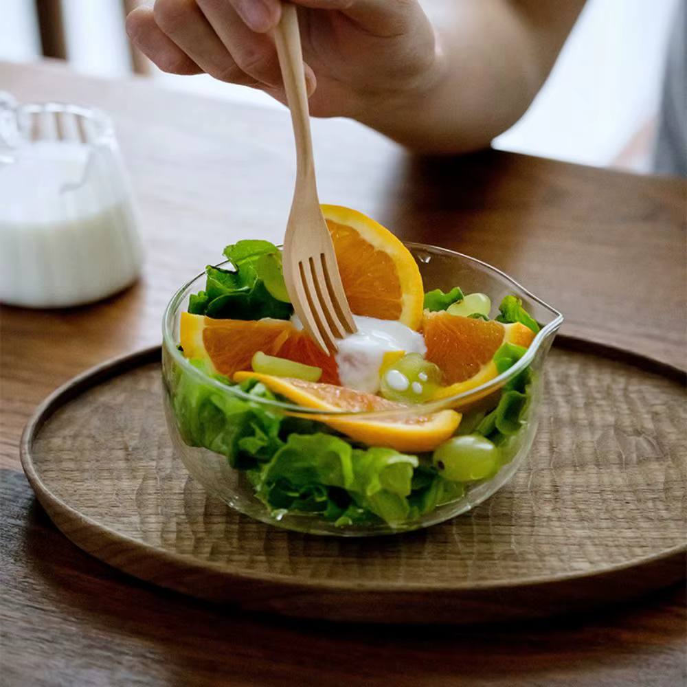 Nouveau 350/600ml bol en verre japonais Transparent bol à salade cuisson yaourt bol légumes