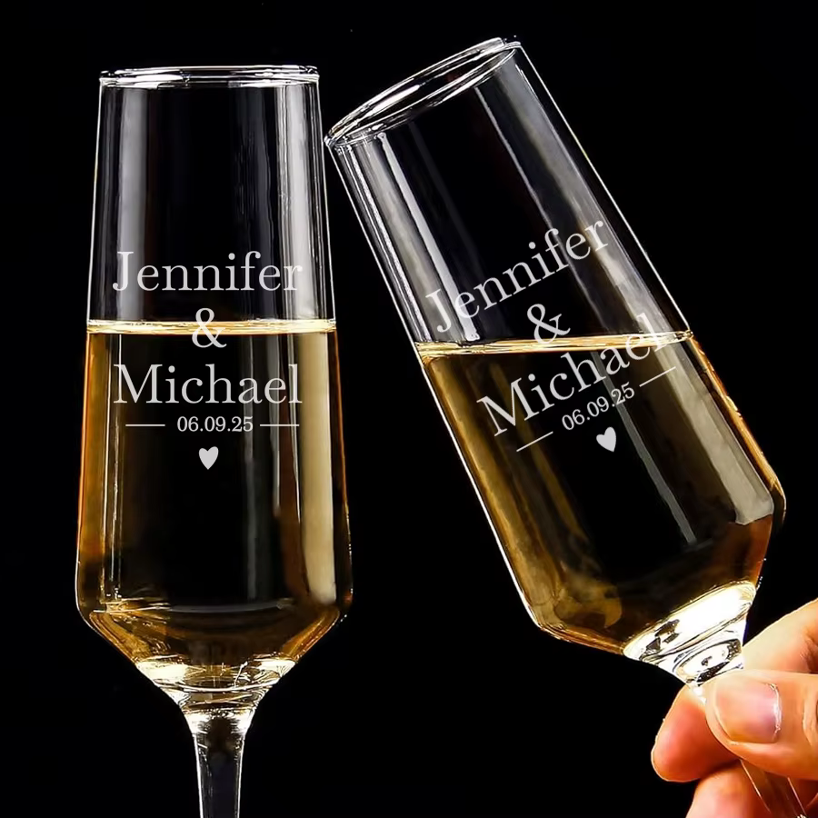 Ensemble de 2 verres à champagne personnalisés