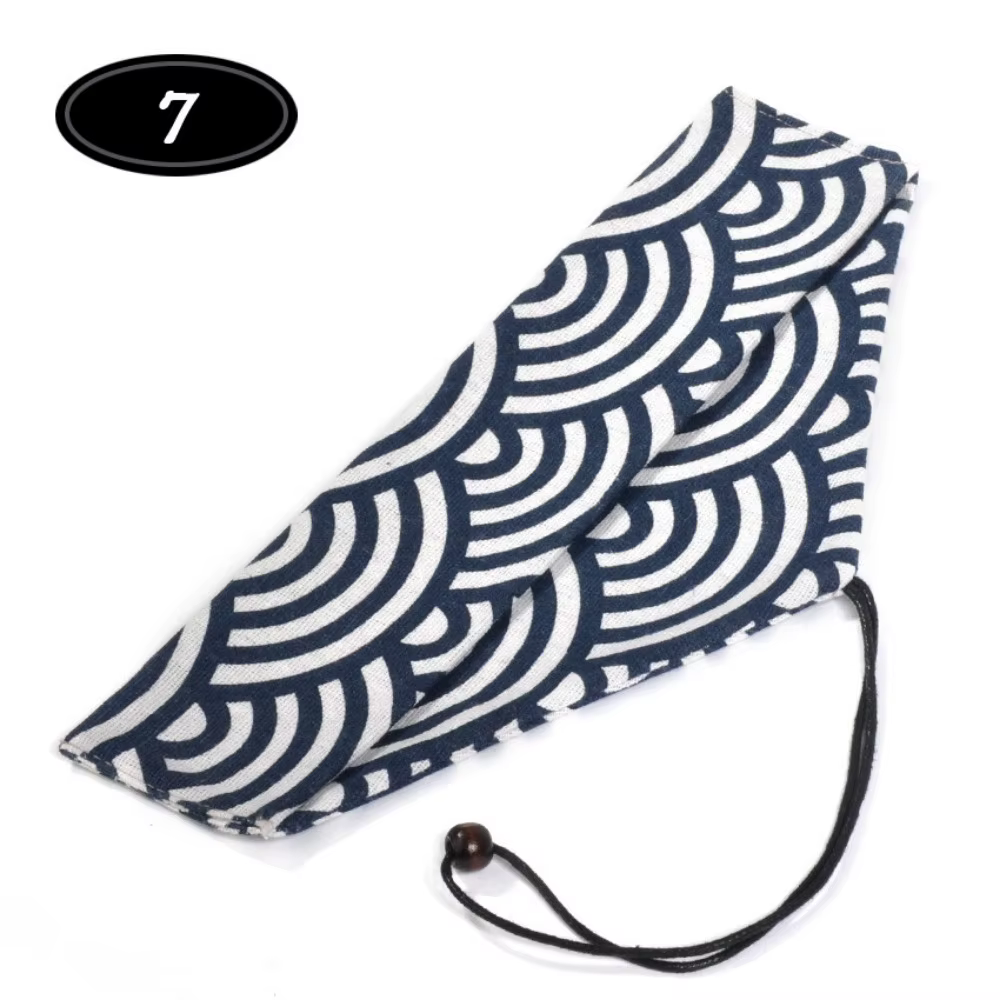 Pochette à couverts réutilisable en coton et lin
