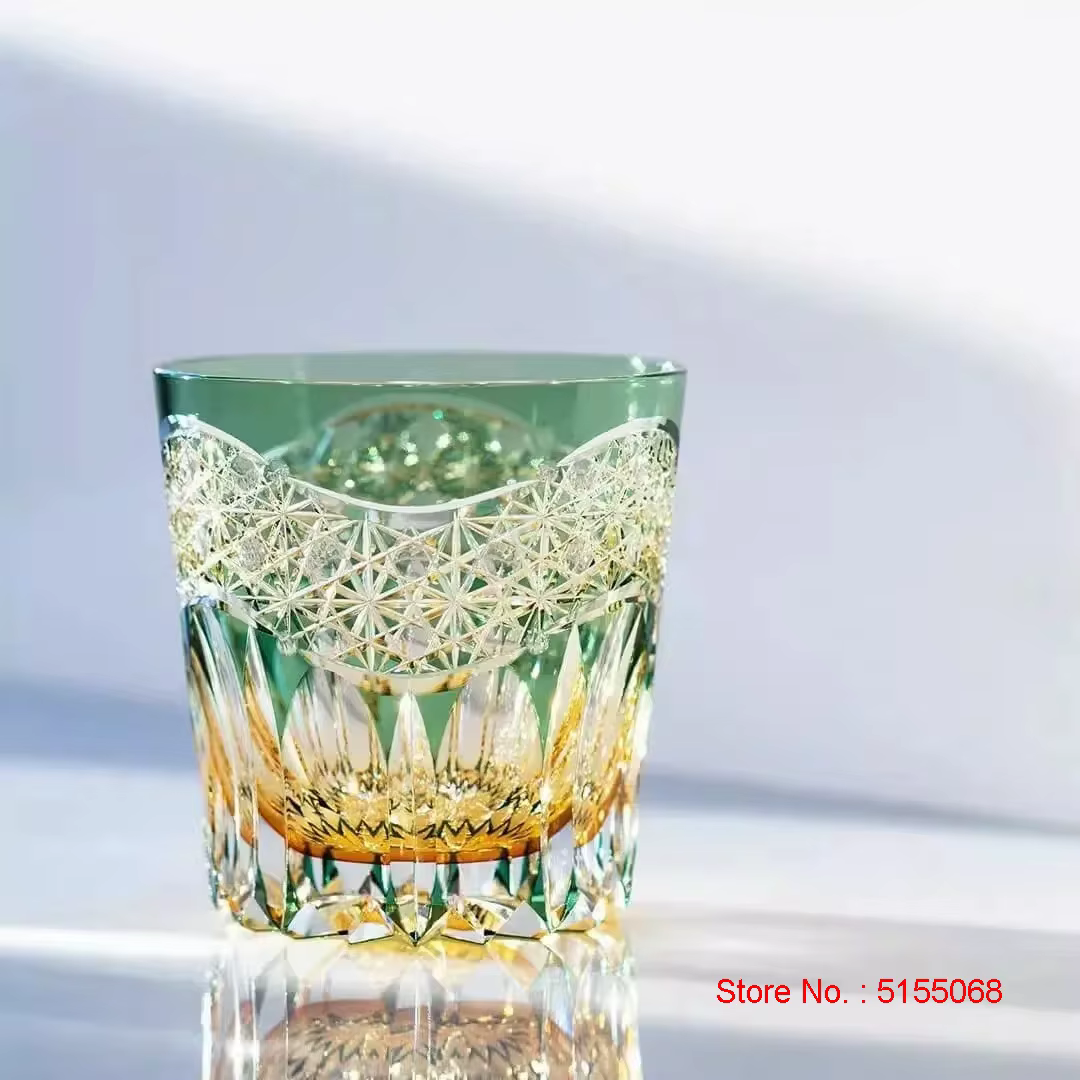 Japon Royal exclusif gravure profonde cristal verre aube première lumière Edo Kiriko whisky tasse haut de gamme cadeau liqueur vin Brandy renifleur